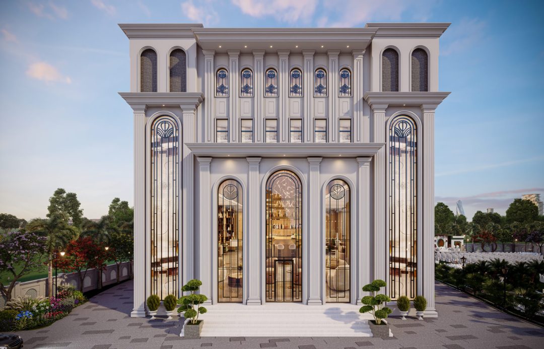 a Resort building with many windows at Bahraich