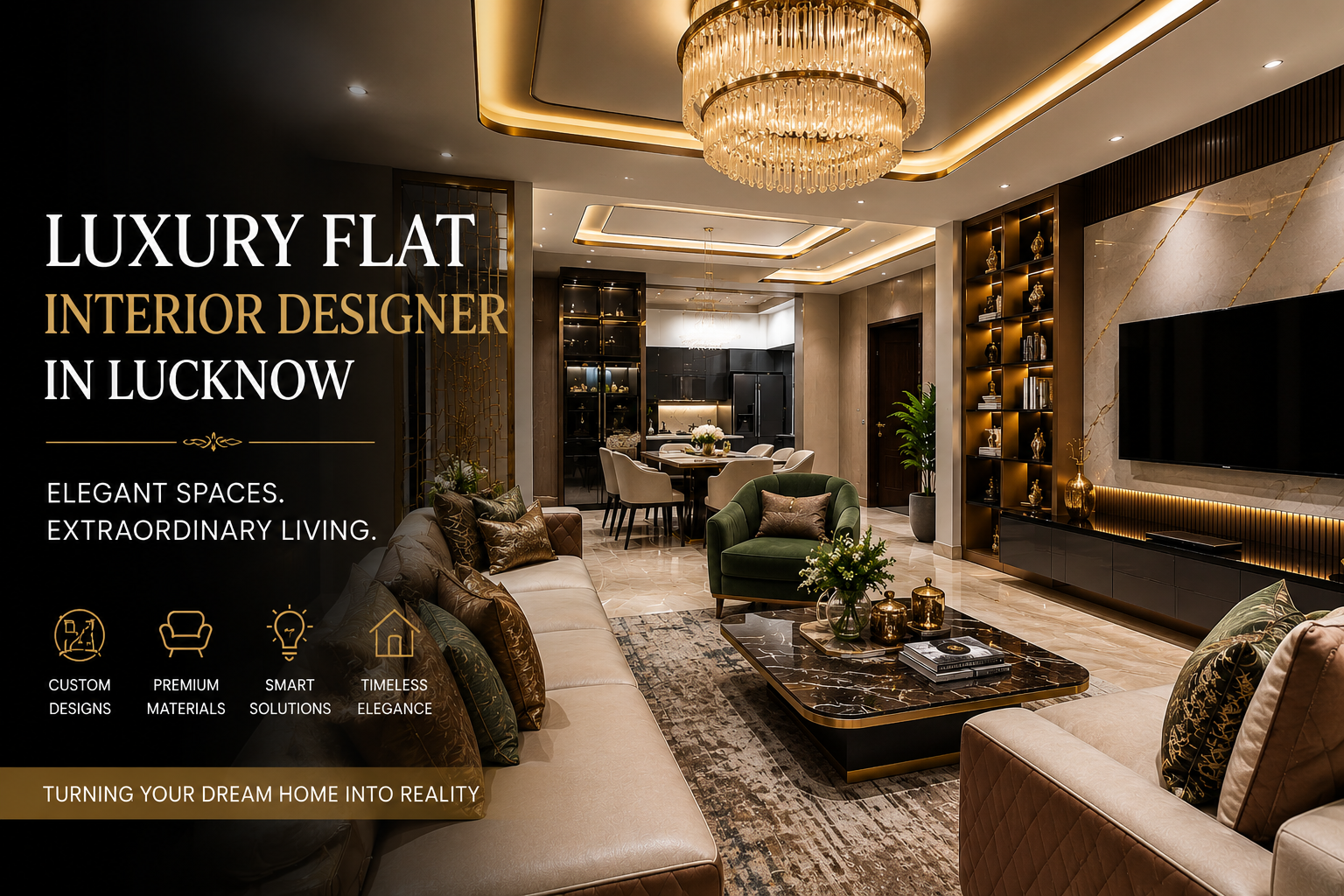 Luxury Flat Interior Designer in Lucknow – Creating Elegant Living Spaces with V-Trims Design